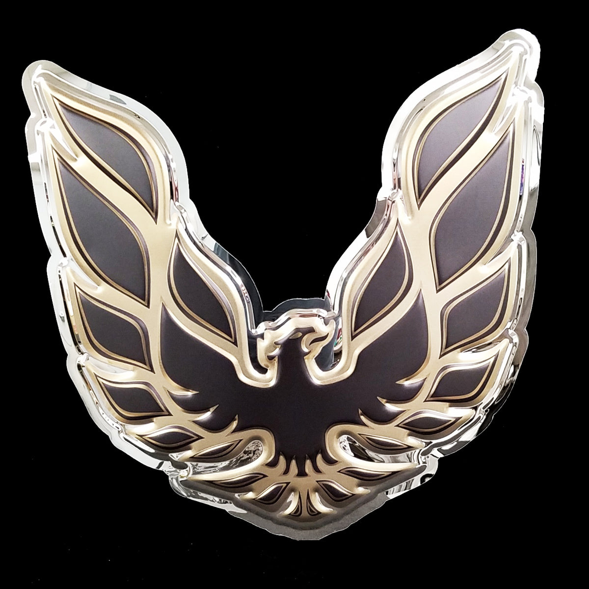 Pontiac Firebird / Trans Am Leather Keychain - Red & Gold With Wings Up Bird