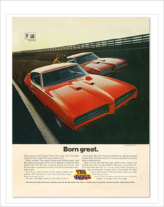 Pontiac GTO Judge "Born Great" GM ad Banner or Metal sign