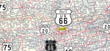 ROUTE 66 & US HIGHWAYS 1950 MAP Vinyl Garage Banner OR Metal Sign