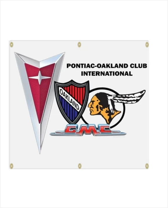 POCI NEW logo Pontiac Oakland Club International Garage Banner