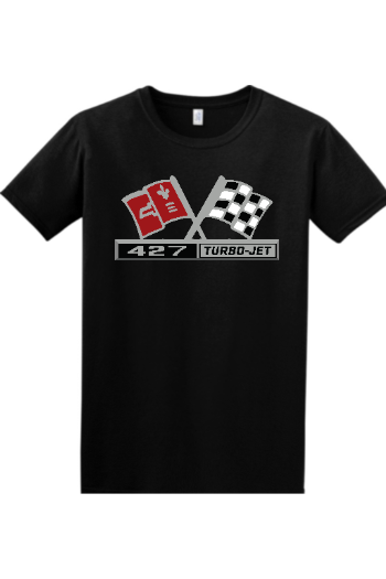 Chevrolet 427 Turbo Jet Air Cleaner Cross Flags T-shirt