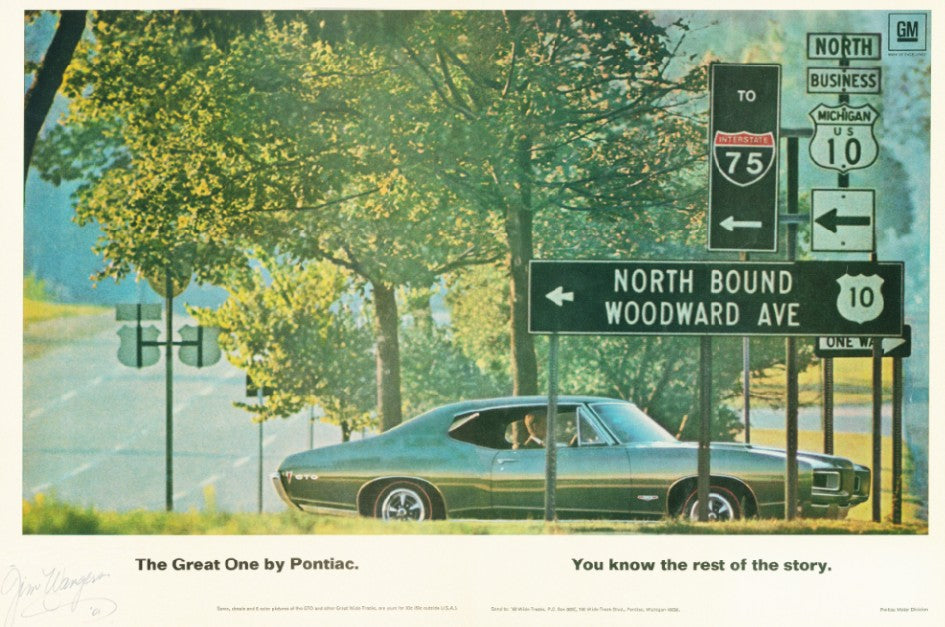 1968 YOU KNOW THE REST OF THE STORY -GM ad Banner or Metal sign