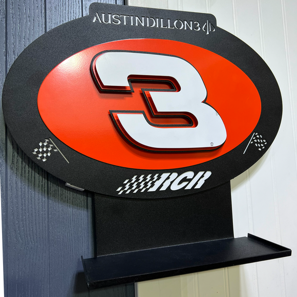 Austin Dillion #3 Oval 3D Premier Metal Diecast Display