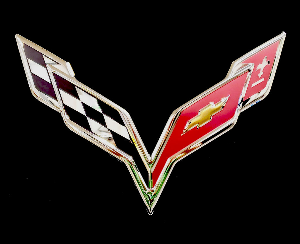 CHEVROLET CORVETTE C7 EMBOSSED CHROME GARAGE SIGN 22