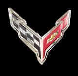 CHEVROLET CORVETTE C8 EMBOSSED CHROME GARAGE SIGN 22"  (USA ORDERS ONLY)