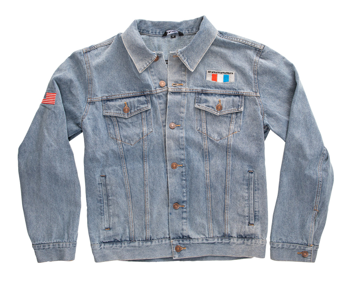 GM JEAN JACKET - CAMARO EMBLEM FRONT AND LETTERS ON BACK (LIMITED STOC ...