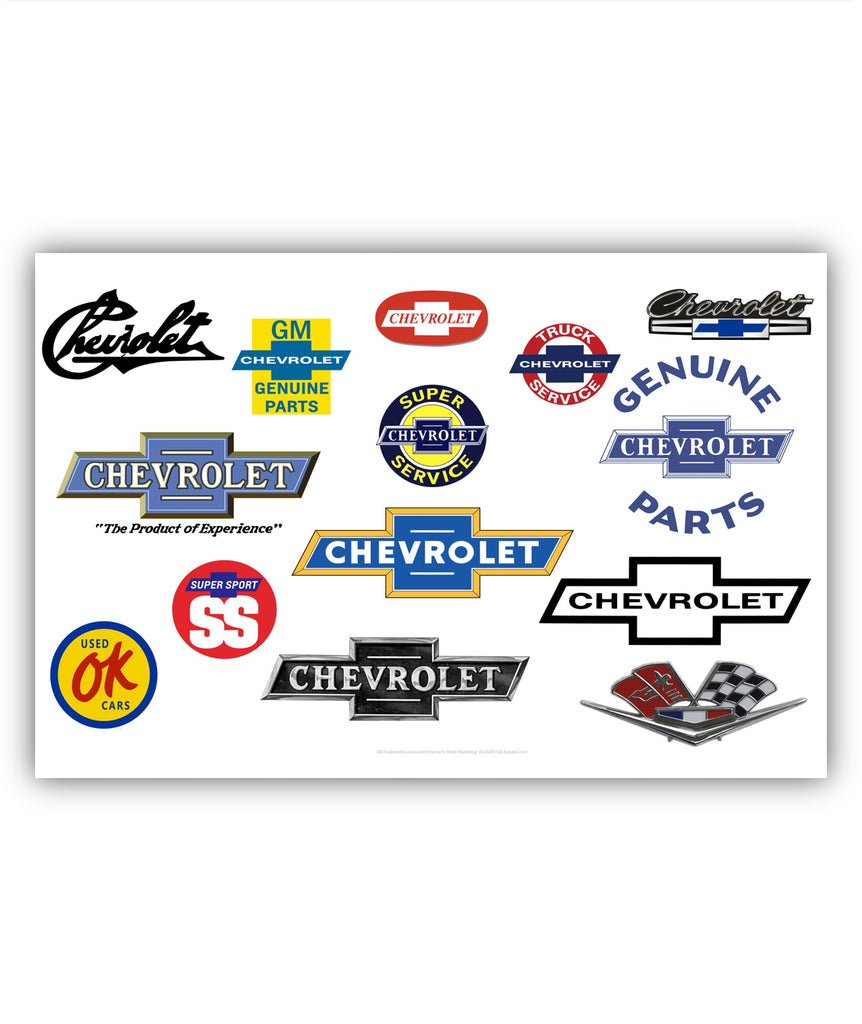 Chevrolet Through the Years Metal Sign 12 x 18