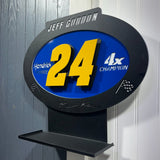 Jeff Gordon #24 Oval 3D Premier Metal Diecast Display