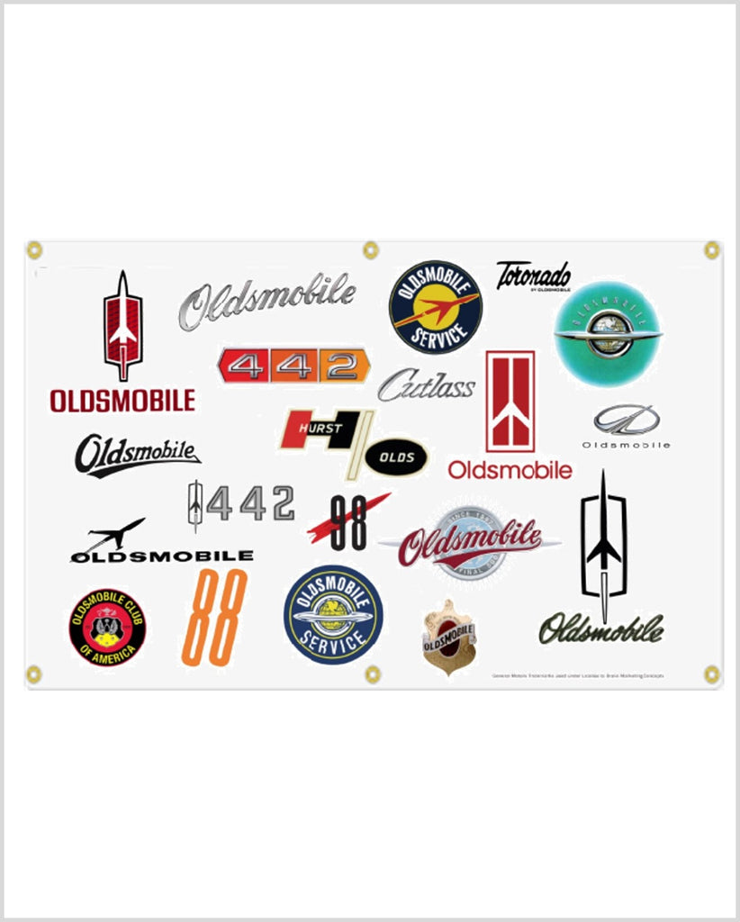 Oldsmobile Through the years Vinyl Banner