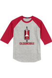 Oldsmobile Rocket Raglan Baseball T-Shirt