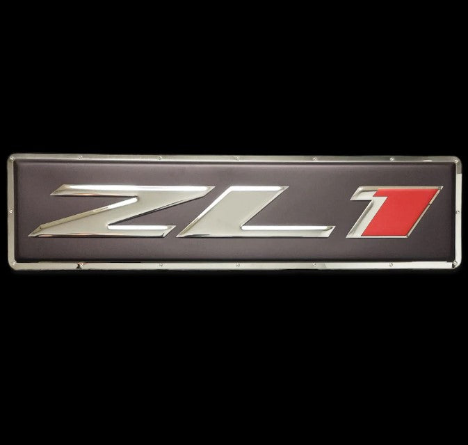 CHEVROLET Camaro ZL1 EMBOSSED CHROME GARAGE SIGN 22