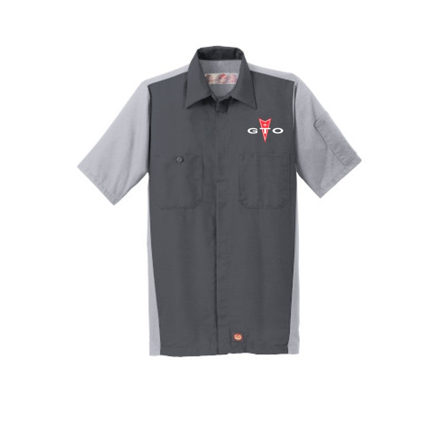 phiten　赤黒グレーシャツ３枚　デサントコラボ　ジップアップ Pontiac GTO Red Kap Regular Fit Short Sleeve Two-Tone Mechanics