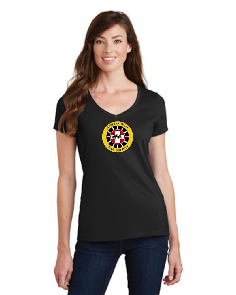 PROFESSIONAL CAR SOCIETY Ladies Short sleeve V-neck T-shirt