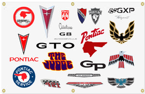 Pontiac Through the Years Garage Banner