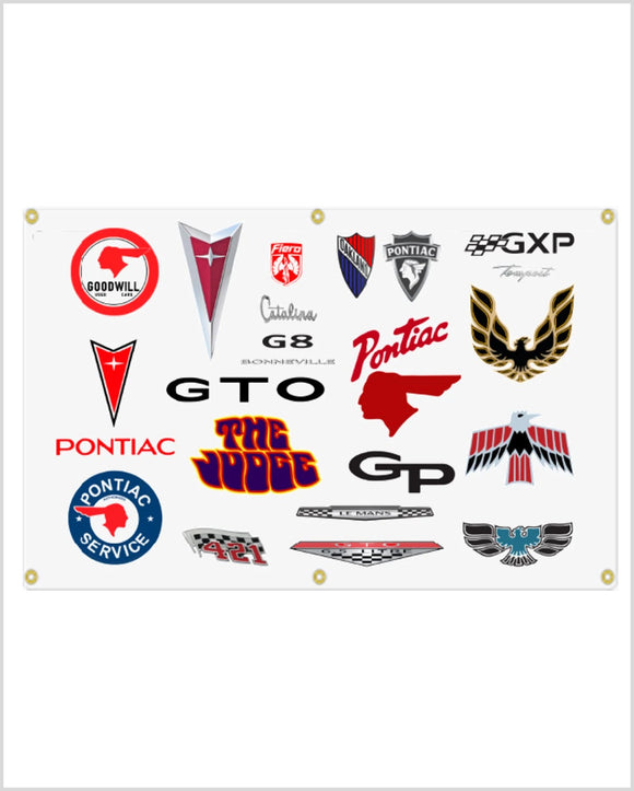 Pontiac Through the Years Garage Banner