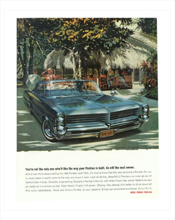 1964 Pontiac Bonneville Coupe GM ad Banner or Metal sign