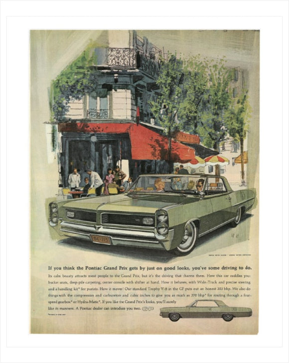 1964 Pontiac Grand Prix GM ad Banner or Metal sign