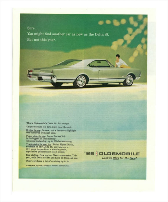 1965 Oldsmobile Delta 88 GM ad Banner or Metal sign
