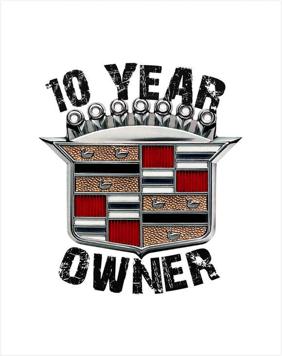 Cadillac Owner 10 year ANNIVERSARY Crest T-Shirt