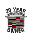 Cadillac Owner 20 year ANNIVERSARY Crest T-Shirt