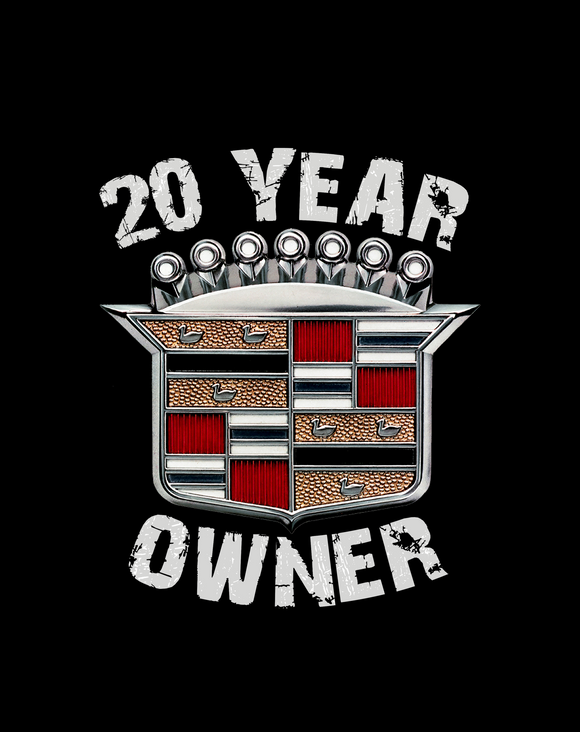 Cadillac Owner 20 year ANNIVERSARY Crest T-Shirt