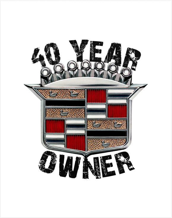 Cadillac Owner 40 year ANNIVERSARY Crest T-Shirt