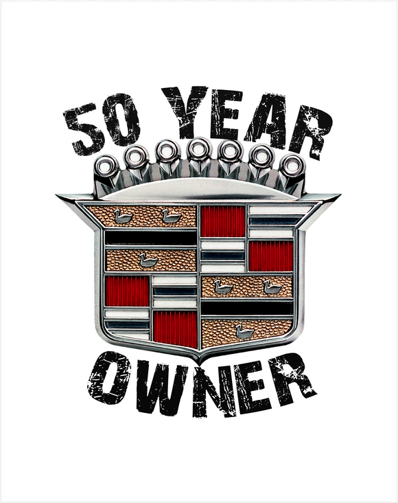 Cadillac Owner 50 year ANNIVERSARY Crest T-Shirt
