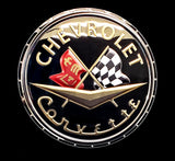 CHEVROLET CORVETTE C1 EMBOSSED CHROME GARAGE SIGN 22"  (USA ORDERS ONLY)
