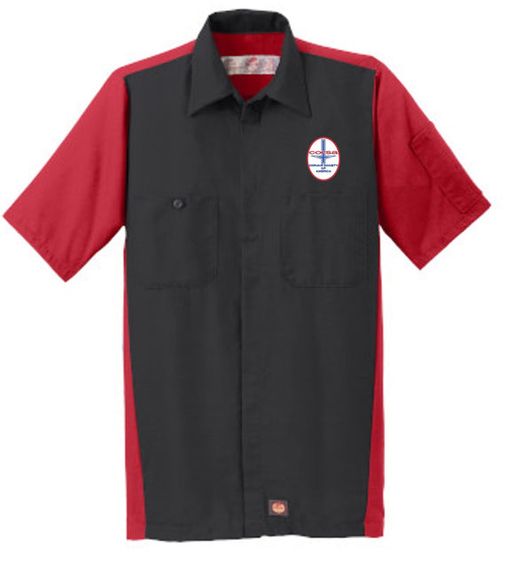CORVAIR CORSA CLUB Short Sleeve Two-Tone Mechanic Shirt