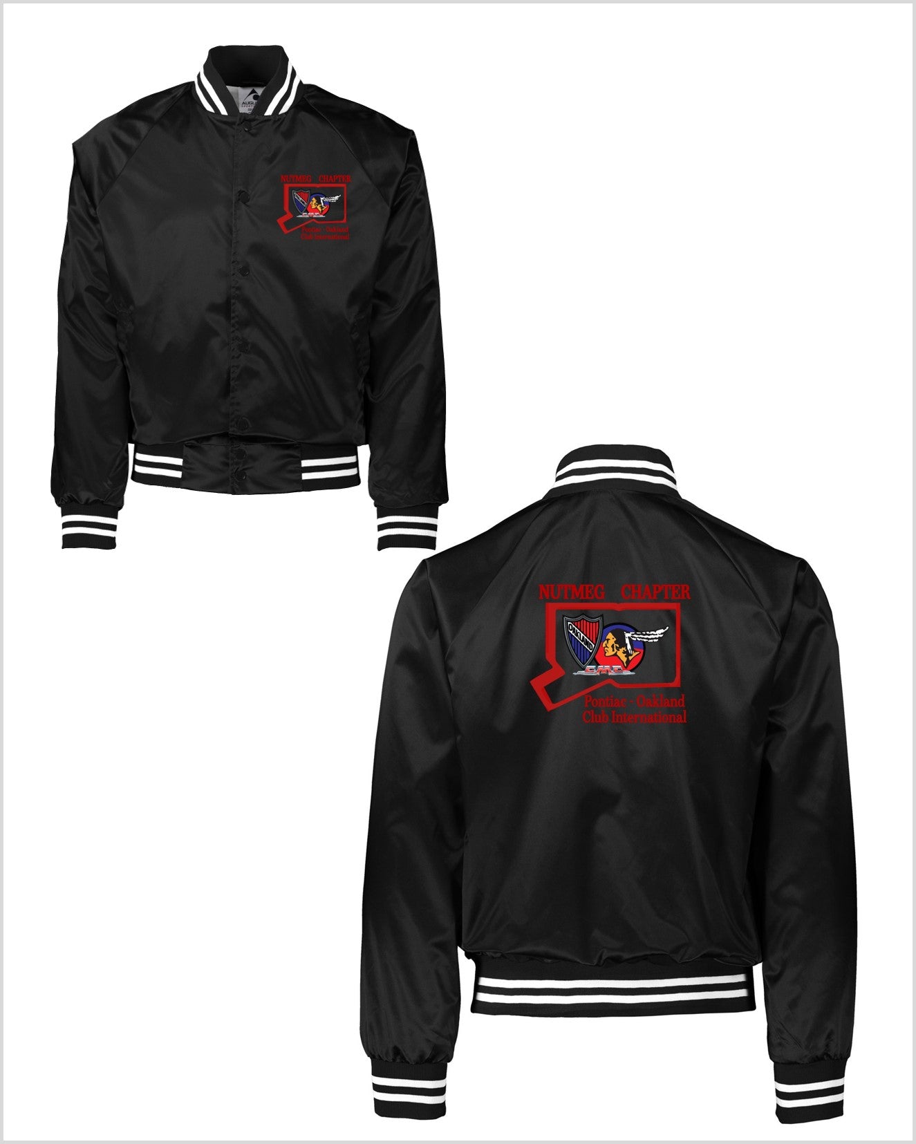 POCI NUTMEG SATIN JACKET (FULL EMBROIDERY ON BACK) – GMClubapparel.com