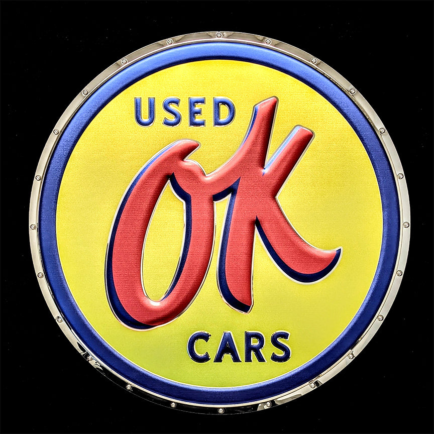 ビンテージ アメリカ USA OK 看板 シボレー CHEVROLET USED CARS