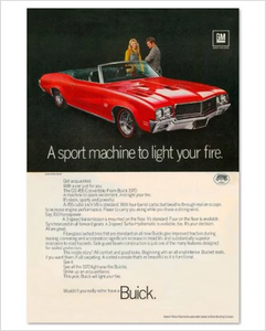 1970 Buick GS Red Convertible GM ad Banner or Metal sign
