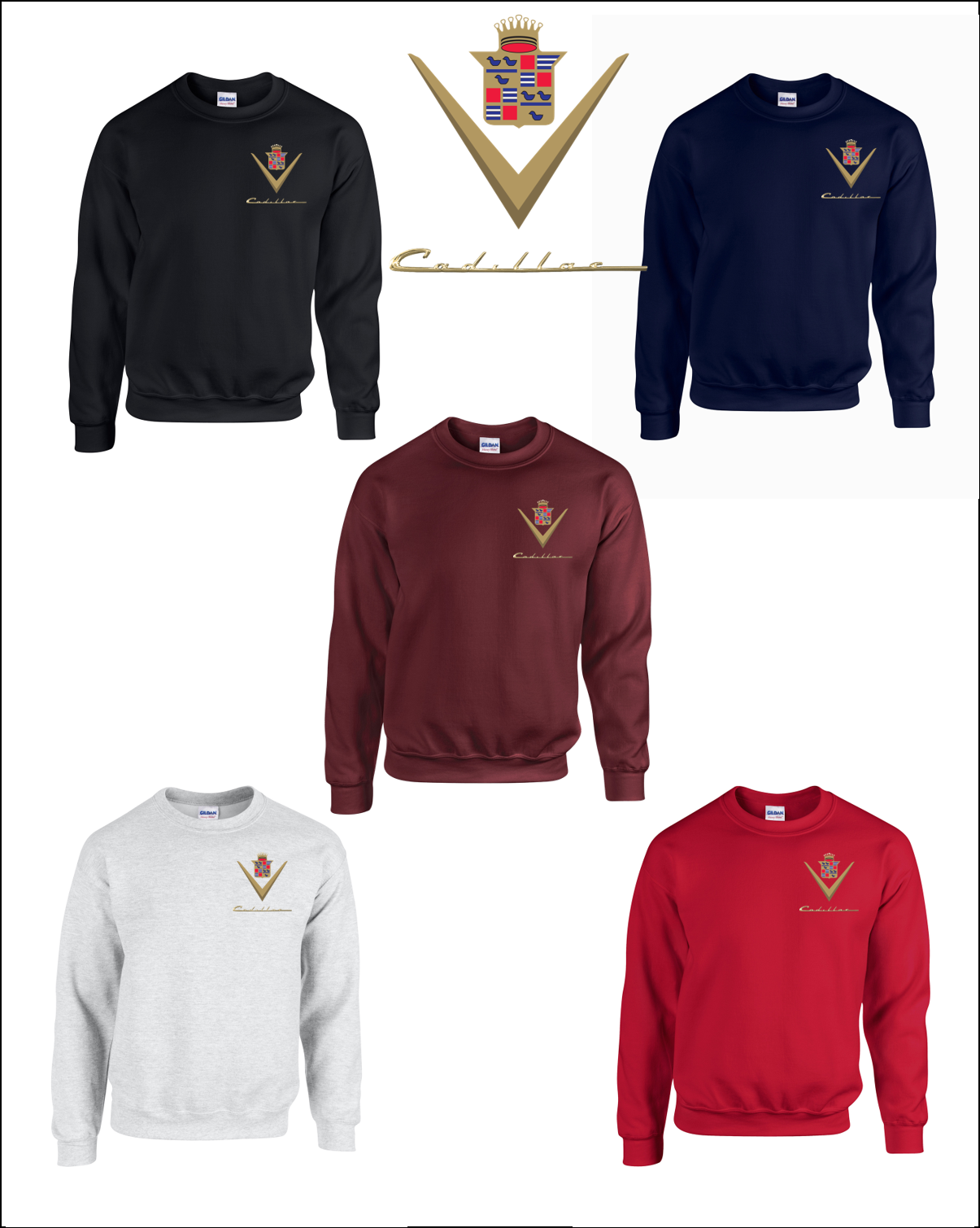 Classic Cadillac Embroidered Sweatshirts – GMClubapparel.com
