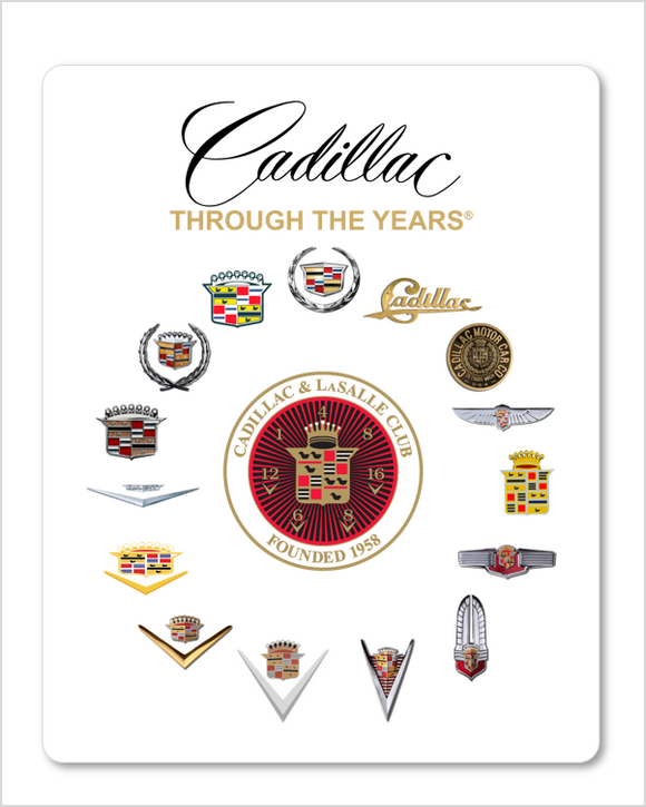 Cadillac Through the Years (CLC design) Metal Sign 12 x 18