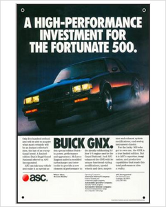 Buick GnX Fortunate 500 GM ad Banner or Metal sign