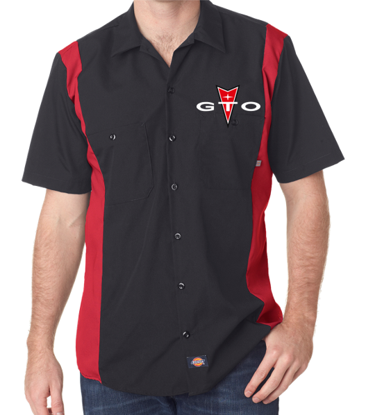 Pontiac GTO Red Kap Regular Fit Short Sleeve Two-Tone Mechanics Shirt