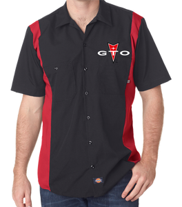 Pontiac GTO Red Kap Regular Fit Short Sleeve Two-Tone Mechanics Shirt