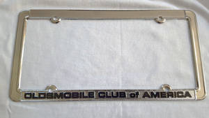 OLDSMOBILE CLUB OF AMERICA CHROME LICENSE PLATE FRAME (USA shipping only)