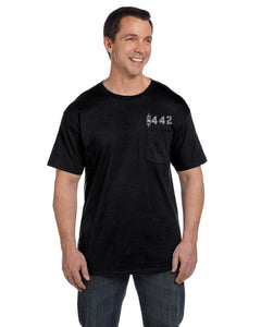 Oldsmobile 442 Pocket T-shirt (embroidered logo on front)