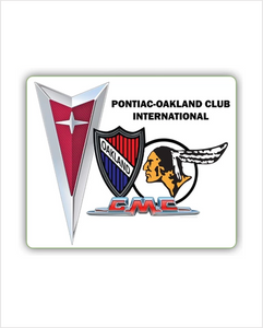 POCI NEW logo Pontiac Oakland International 15 x 18" Metal sign