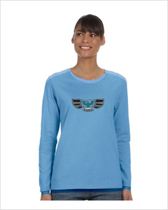 Pontiac 70's Firebird Ladies' 5.3 oz. Gildan Heavy Cotton Missy Fit Long-Sleeve T-Shirt